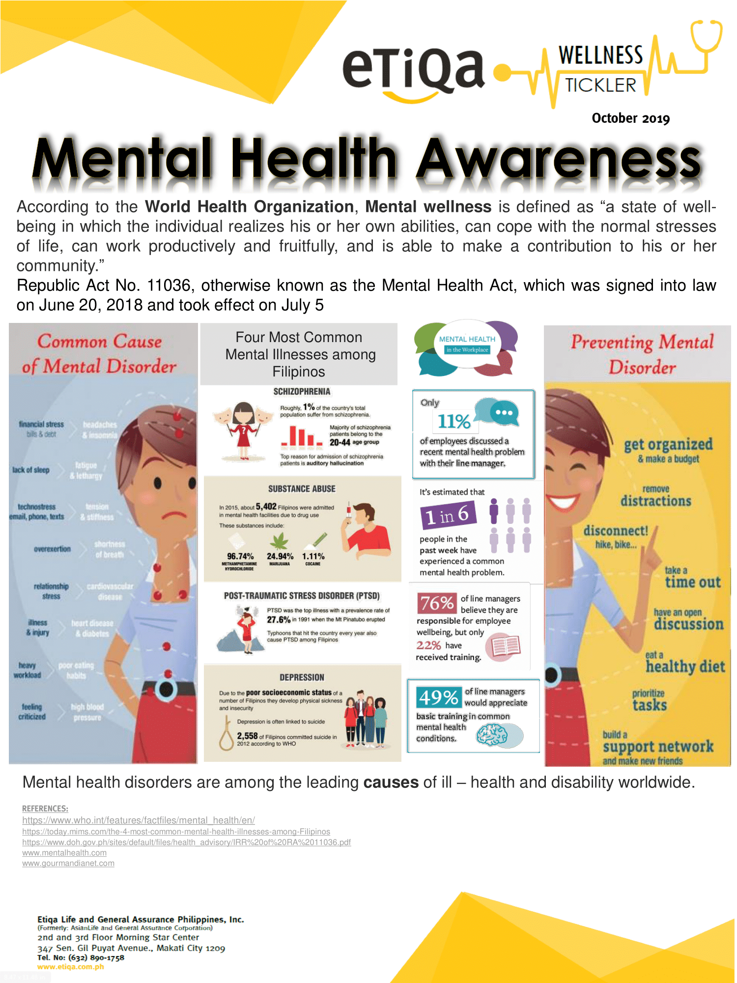 Etiqa Philippines Wellness Tickler October 2019 Mental Health 